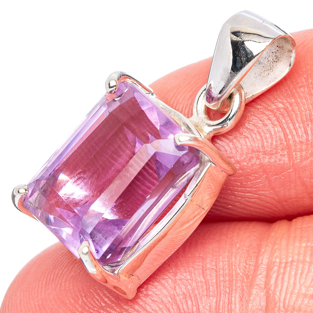 Faceted Amethyst Pendant 7/8" (925 Sterling Silver) P42986
