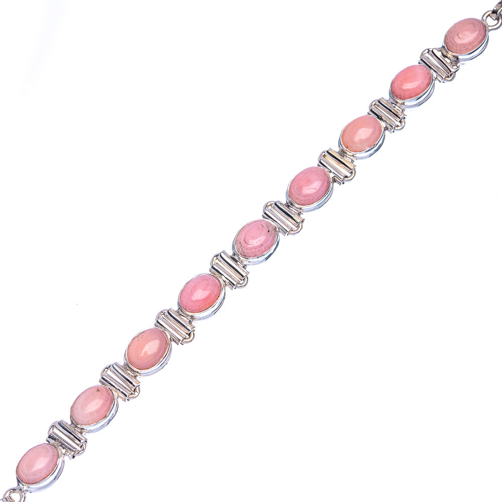 Pink Opal Bracelets 6 1/2 To 8 1/8" (925 Sterling Silver) B90370