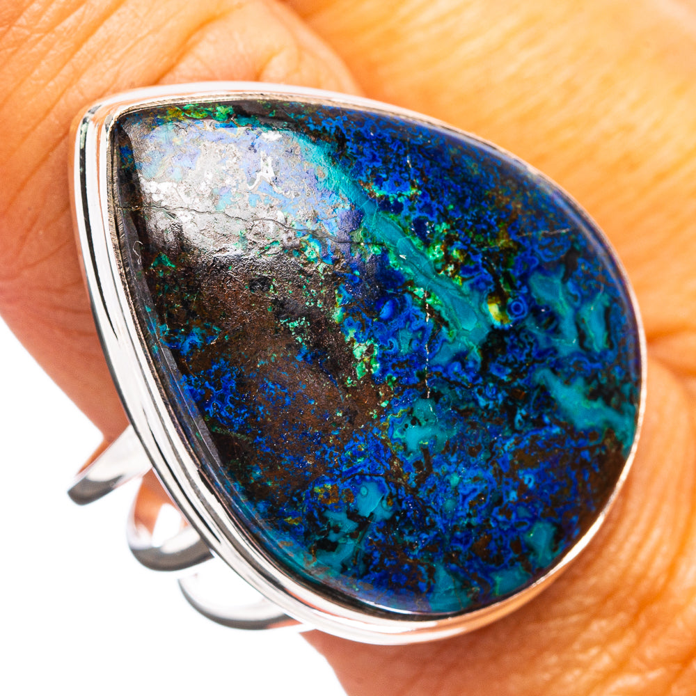Premium Azurite Malachite Ring Size 10.75 (.925 Sterling Silver)