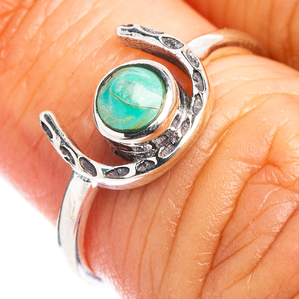 Turquoise Horseshoe Dainty Ring Size 5.5 (.925 Sterling Silver)