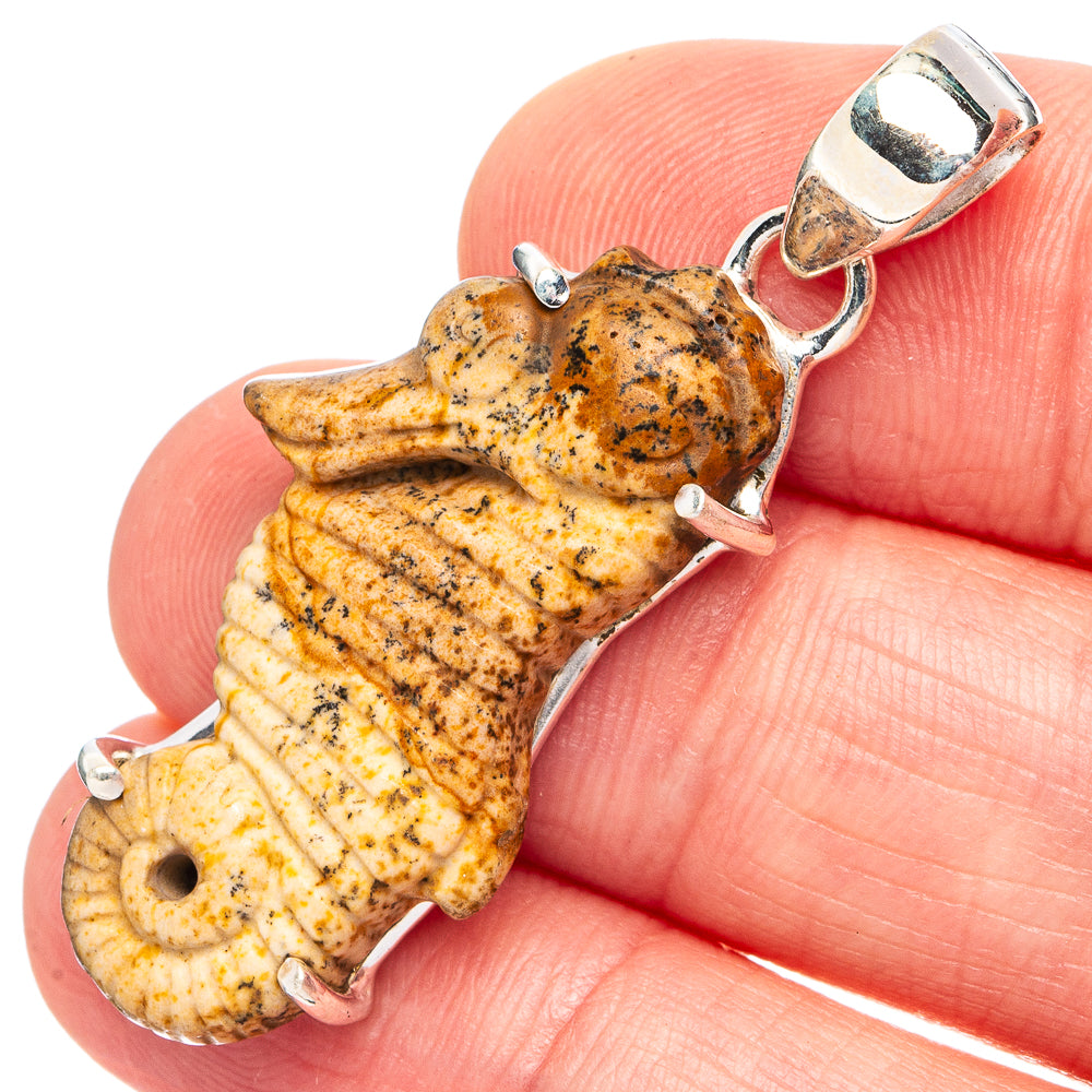Picture Jasper Pendant 1 5/8" (.925 Sterling Silver)