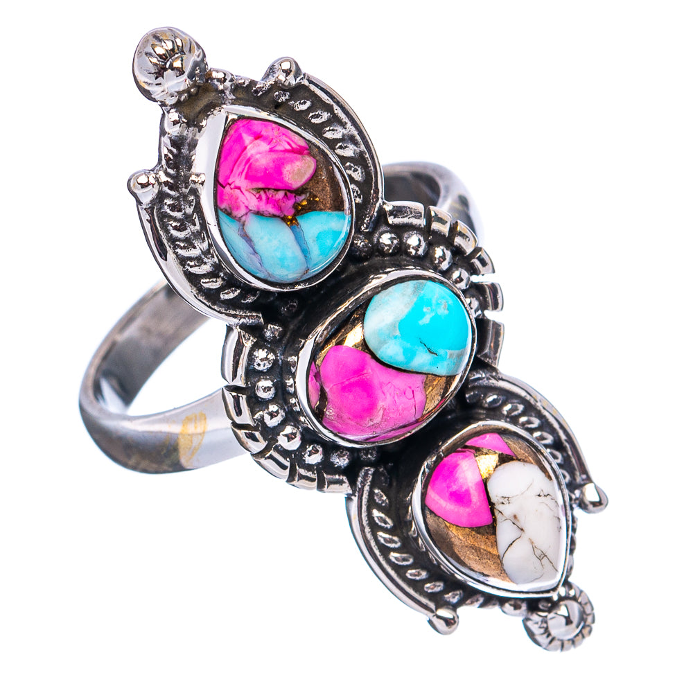 Cotton Candy Turquoise Ring Size 6.75 (.925 Sterling Silver)