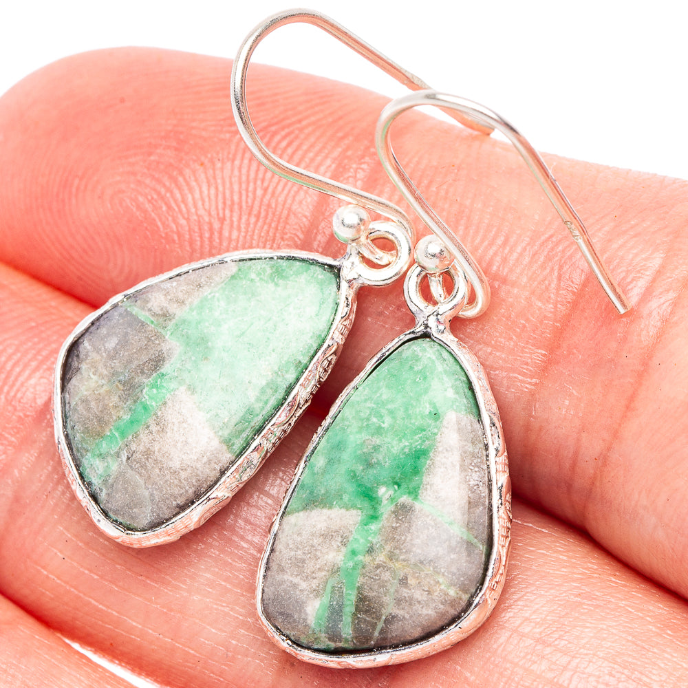 Variscite Earrings 1 1/4" (925 Sterling Silver) E2423