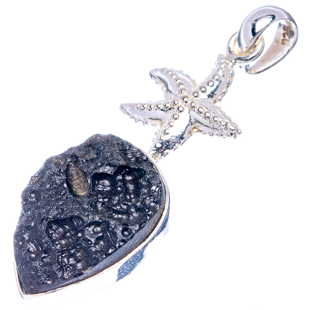 Tektite Seastar Pendant 1 7/8" (.925 Sterling Silver)