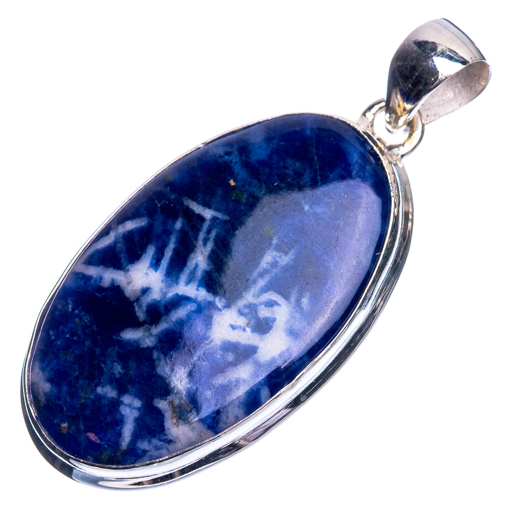 Sodalite Pendant 1 7/8" (925 Sterling Silver) P39178