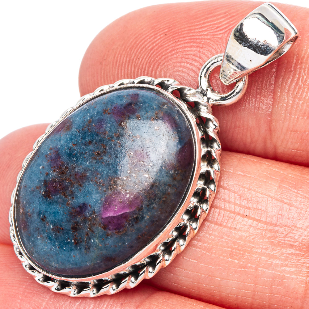 Ruby Fuchsite Pendant 1 1/2" (925 Sterling Silver) P42446