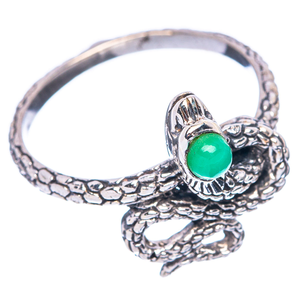 Chrysoprase Snake 925 Sterling Silver Ring Size 6.5 (925 Sterling Silver) R5462