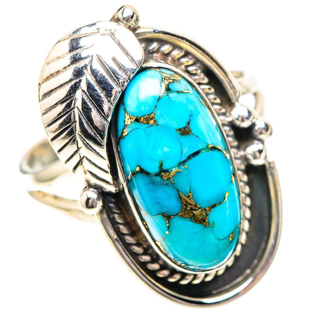 Blue Copper Composite Turquoise Ring Size 10.5 (925 Sterling Silver) RING138954