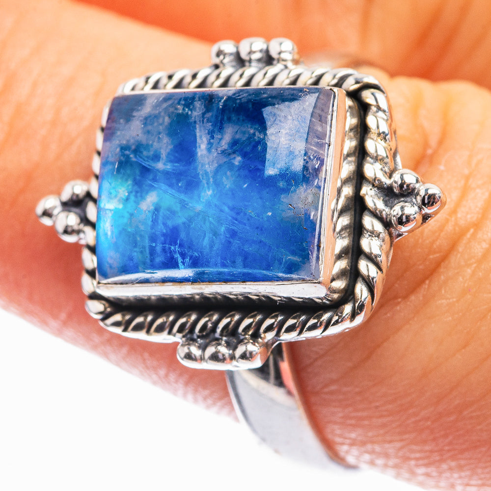 Blue Moonstone Ring Size 8.5 (925 Sterling Silver) R142070
