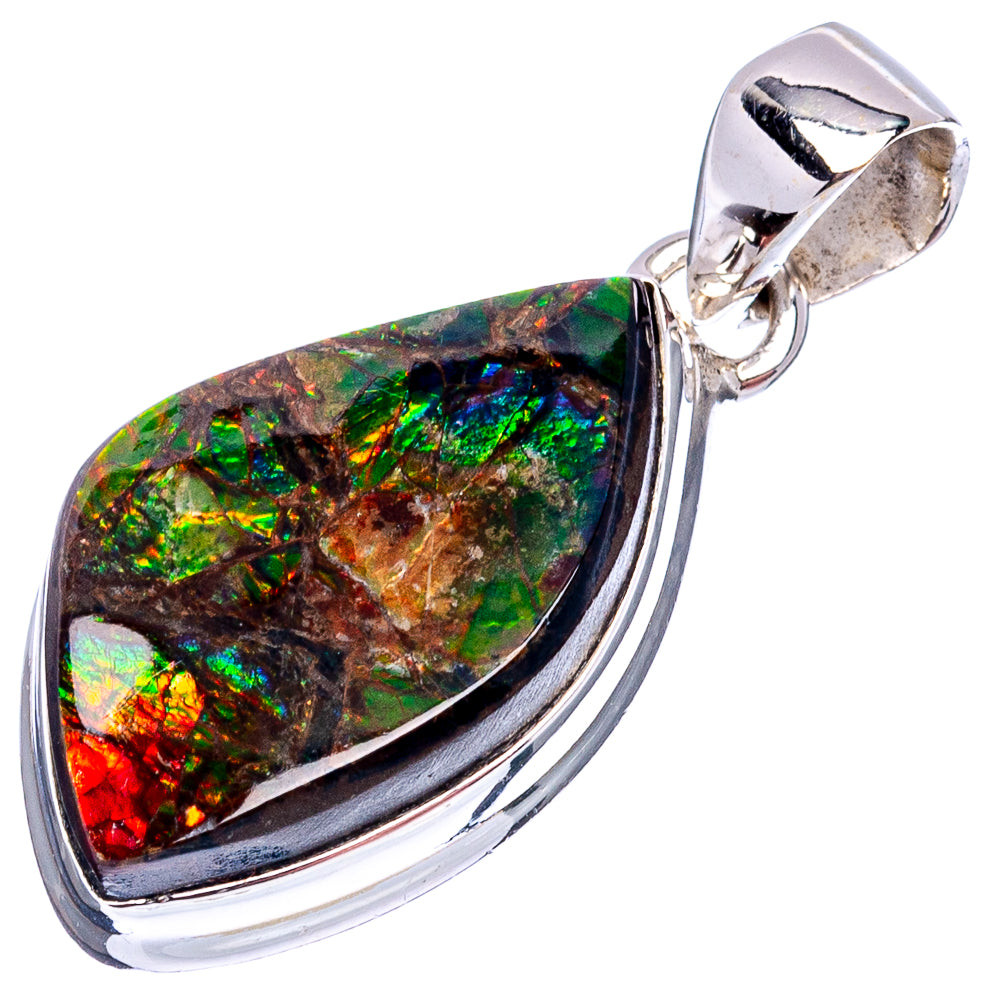 Rare Canadian Ammolite Pendant 1 1/4" (.925 Sterling Silver)