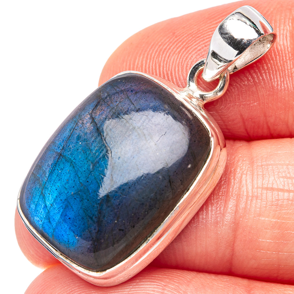 Labradorite Pendant 1 1/4" (.925 Sterling Silver)
