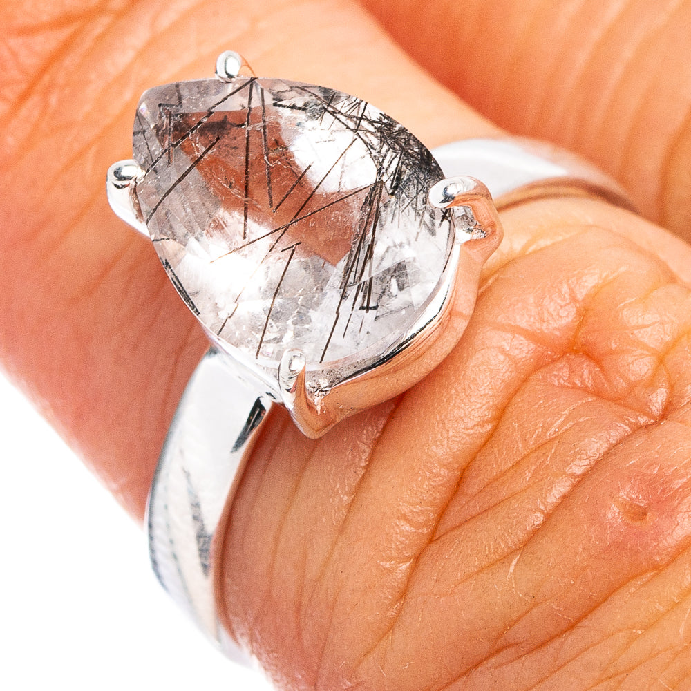 Tourmalinated Quartz Ring Size 5.75 (.925 Sterling Silver)