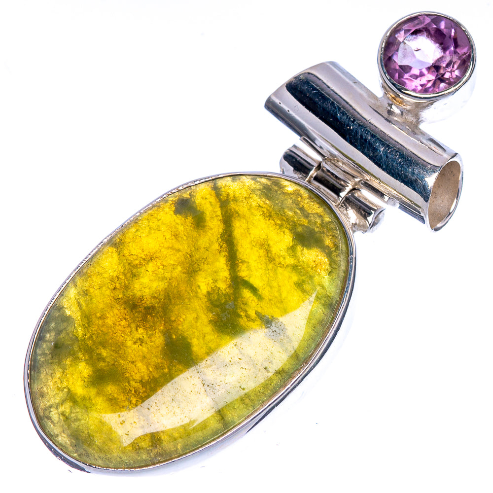 Vessonite, Amethyst Pendant 1 5/8" (925 Sterling Silver) P40737
