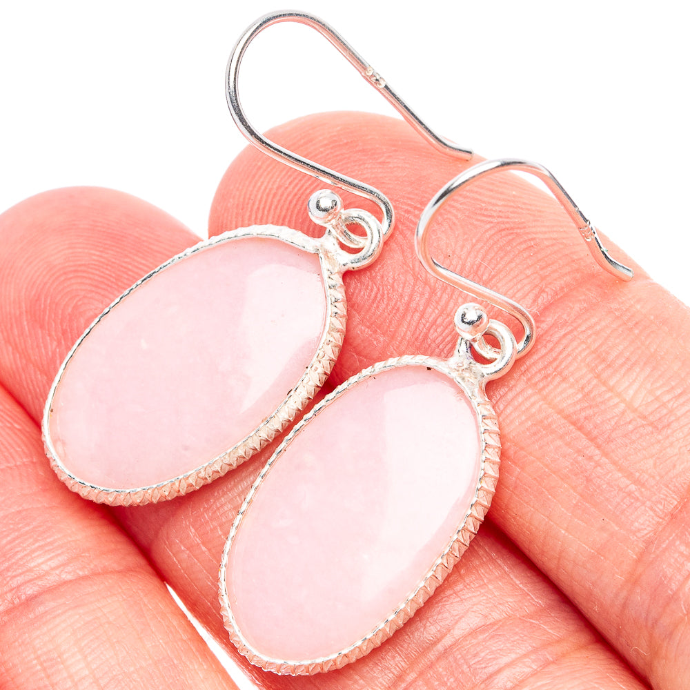 Pink Opal Earrings 1 3/8" (925 Sterling Silver) E1925