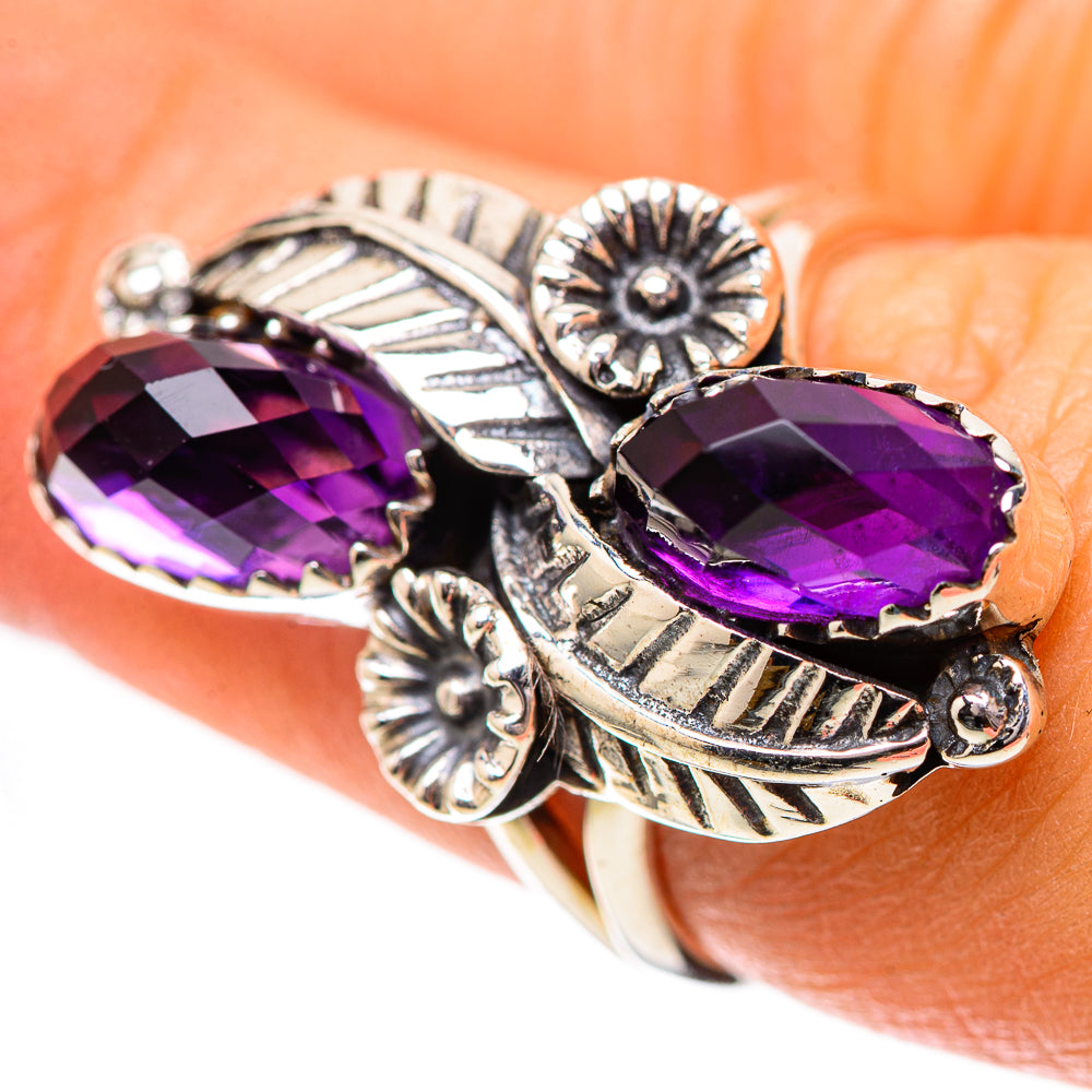 Faceted Amethyst Ring Size 6.75 (925 Sterling Silver) RING138996