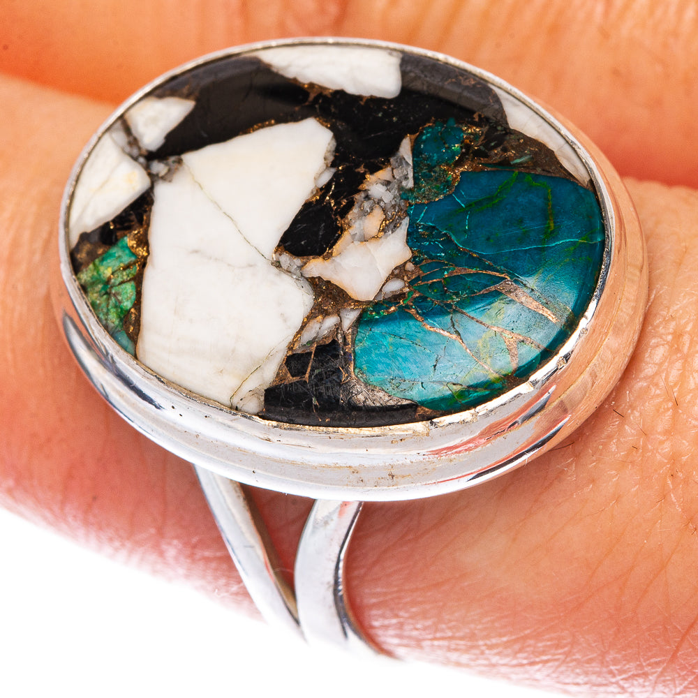 Chrysocolla Howlite Ring Size 9.25 (925 Sterling Silver) R1358