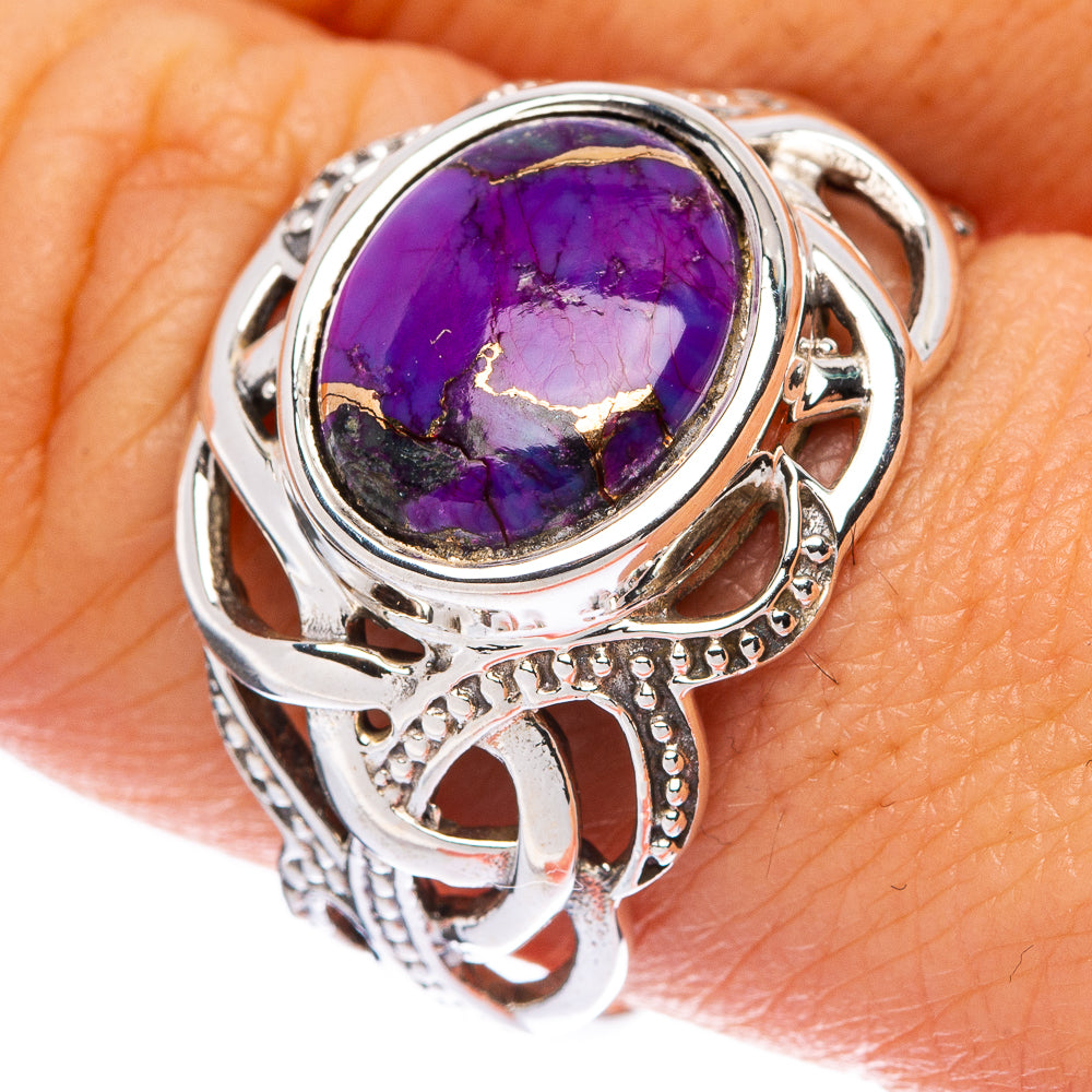Purple Copper Composite Turquoise Ring Size 9 (925 Sterling Silver) R146065