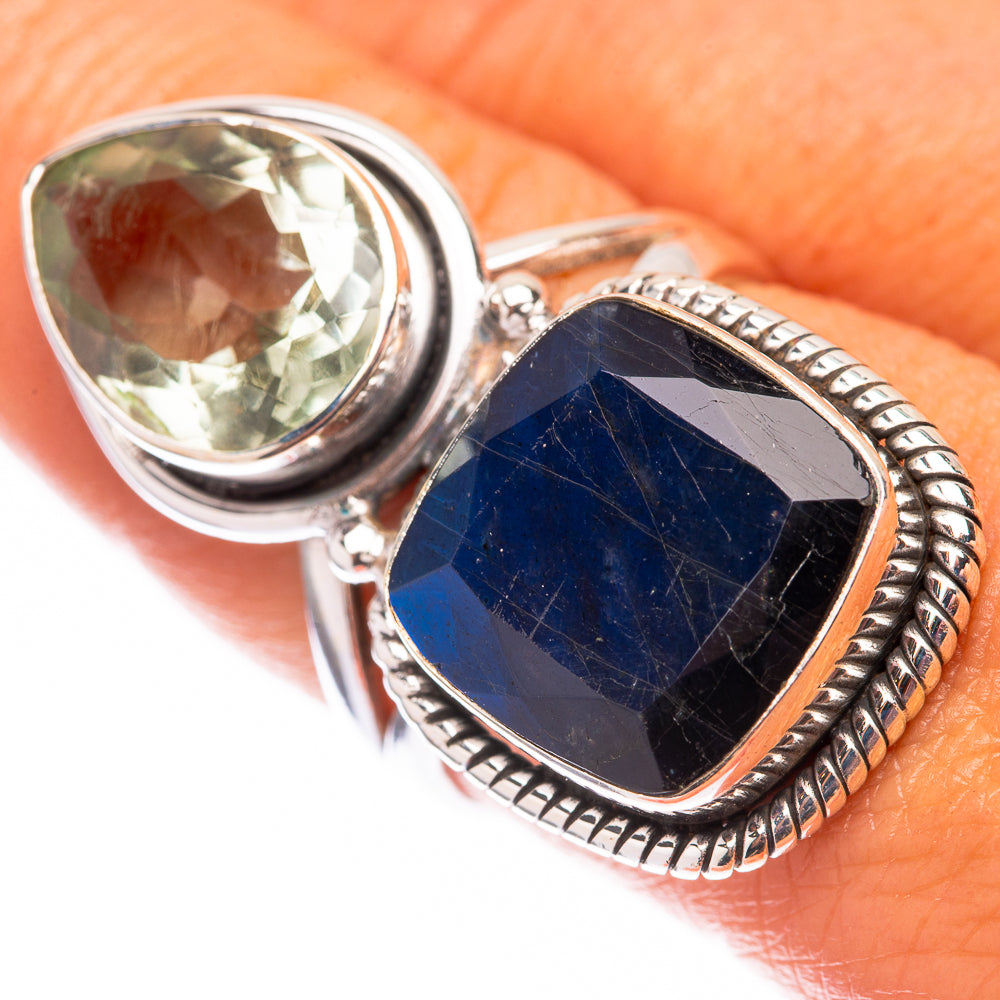 Large Labradorite, Green Amethyst 925 Sterling Silver Ring Size 8 (925 Sterling Silver) RING140407