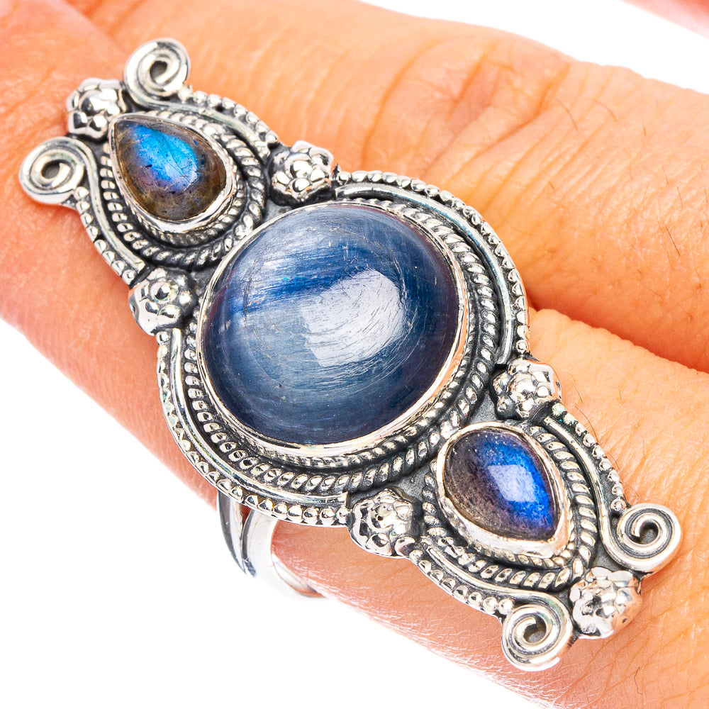 Huge Kyanite, Larimar 925 Sterling Silver Ring Size 8.5 (925 Sterling Silver) R6421