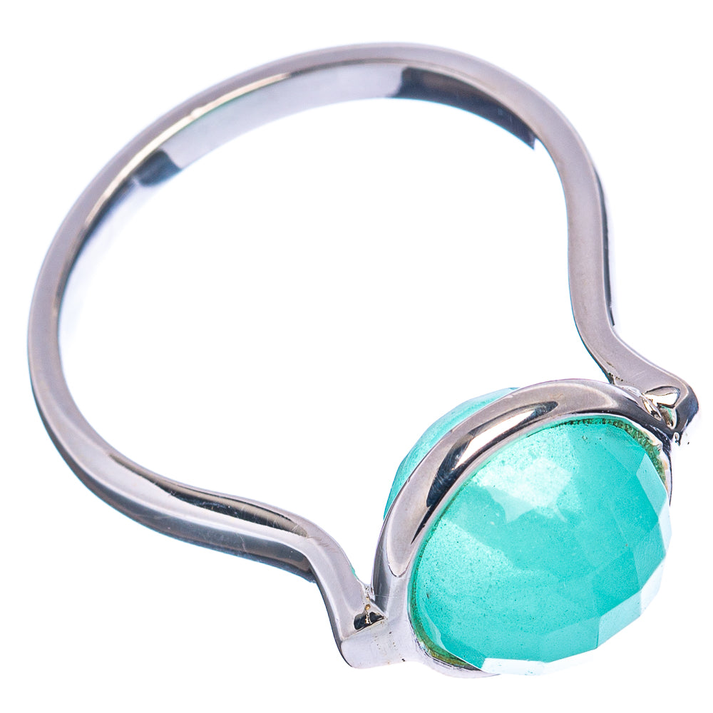 Blue Chalcedony Dainty Ring Size 9 (.925 Sterling Silver)