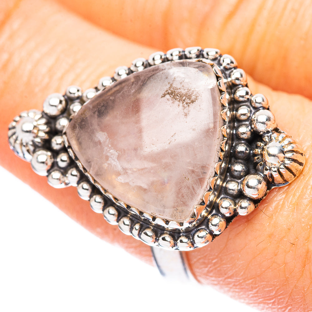 Rose Quartz Ring Size 8.75 (925 Sterling Silver) R3960