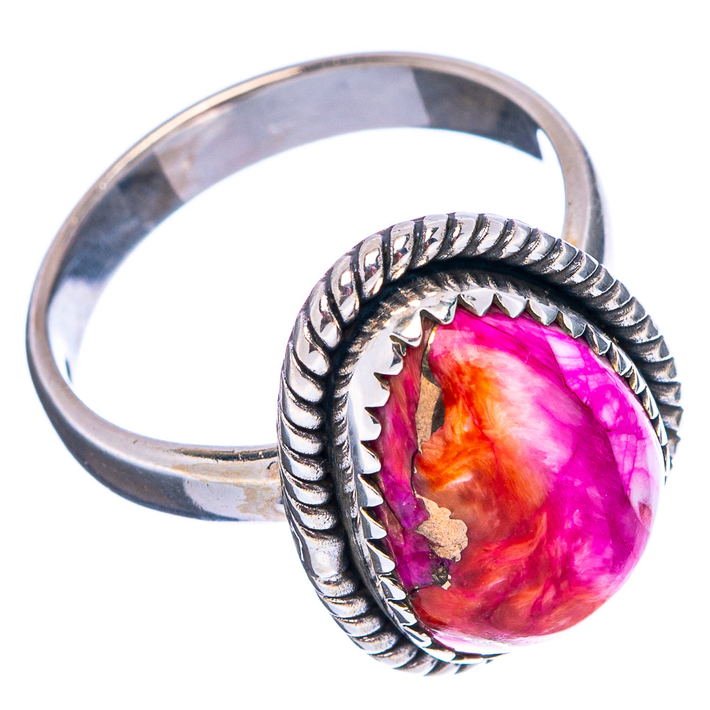 Pink Dahlia Mohave Turquoise Ring Size 7 (.925 Sterling Silver)