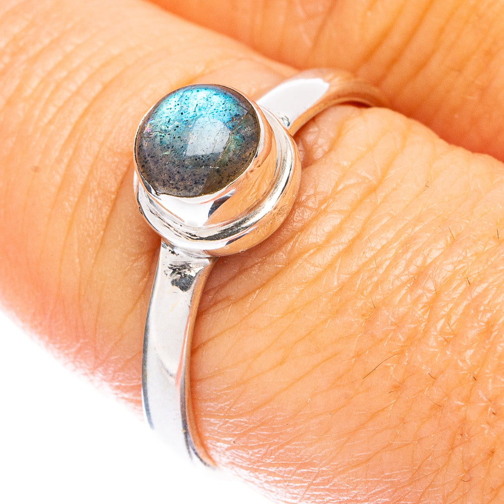 Labradorite Dainty Ring Size 8 (925 Sterling Silver) R5259