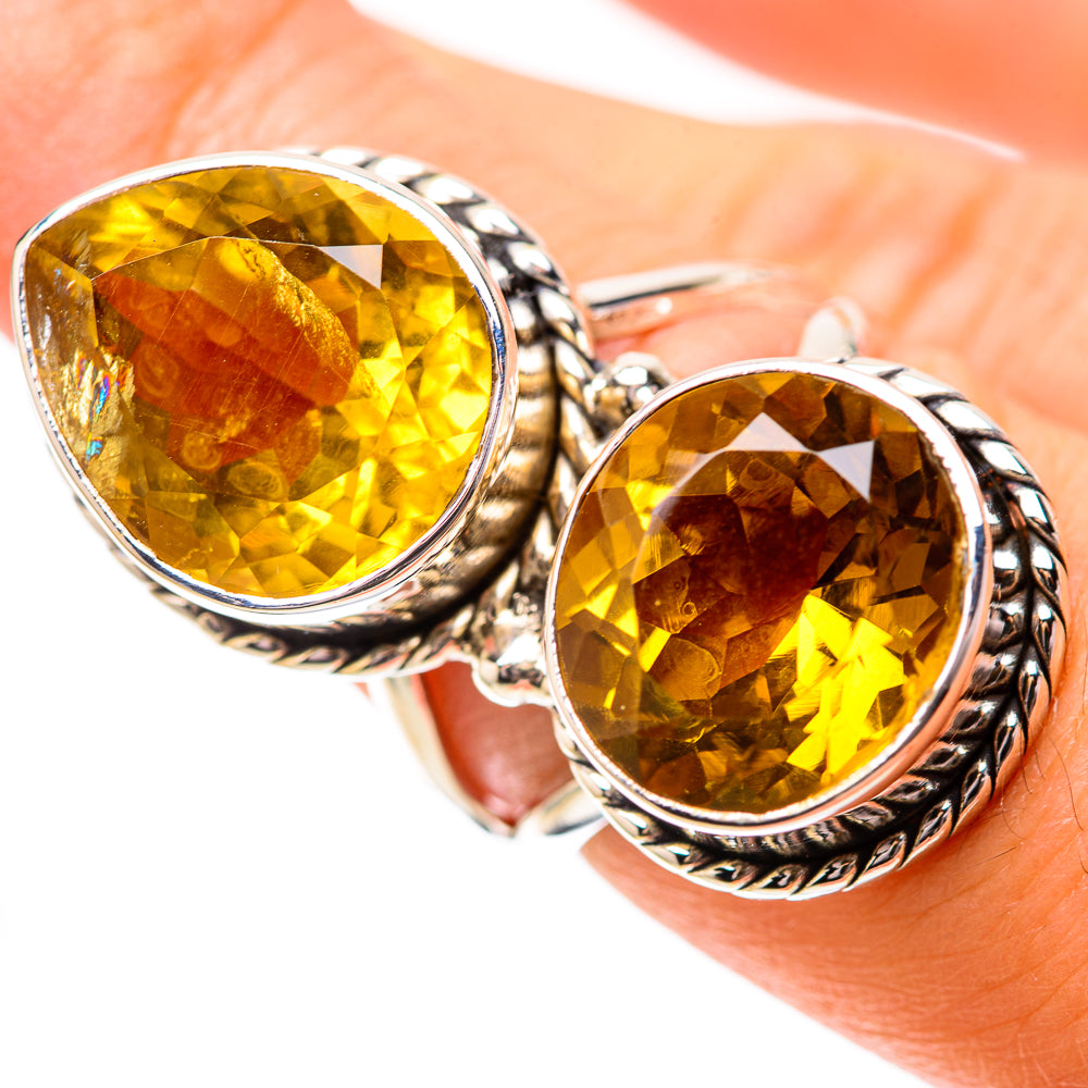 Large Faceted Citrine Ring Size 7.25 (925 Sterling Silver) RING139082