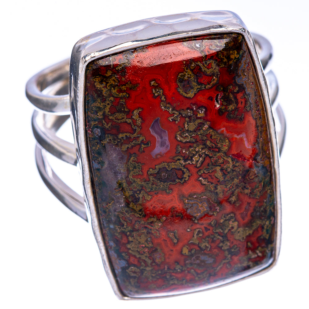 Large Moroccan Agate Ring Size 10.75 (925 Sterling Silver) R144647