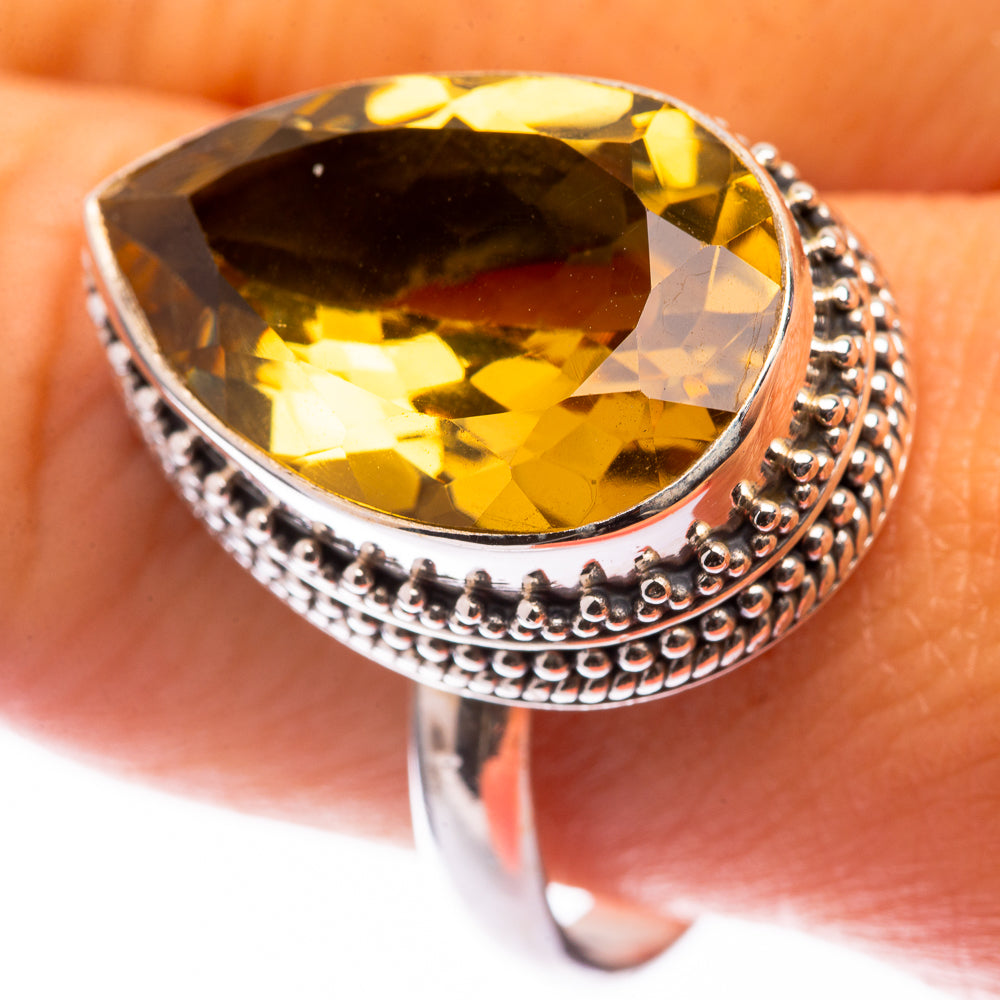 Faceted Citrine Ring Size 10.75 (925 Sterling Silver) R141087