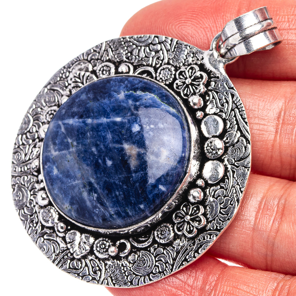 Sodalite Pendant 2 3/8" (German Silver)