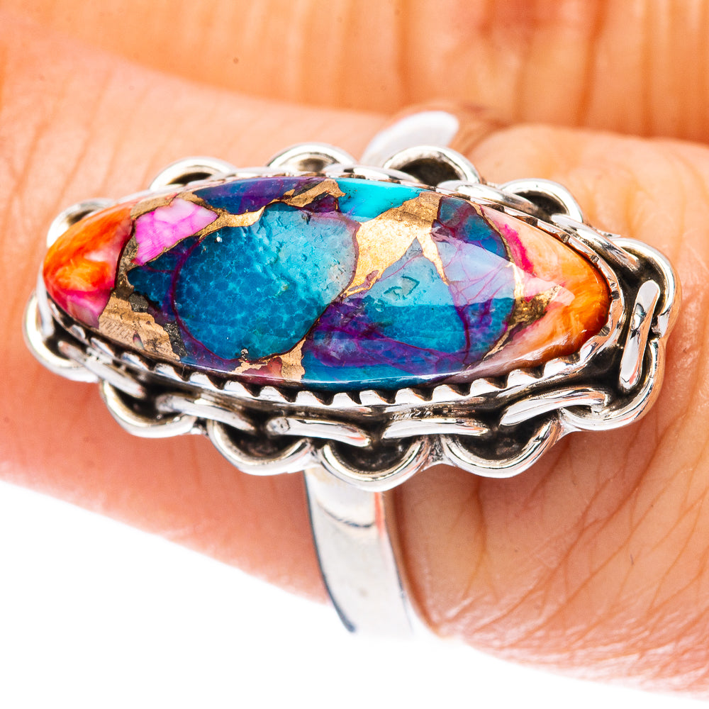 Kingman Pink Dahlia Turquoise 925 Sterling Silver Ring Size 7 (925 Sterling Silver) R3869