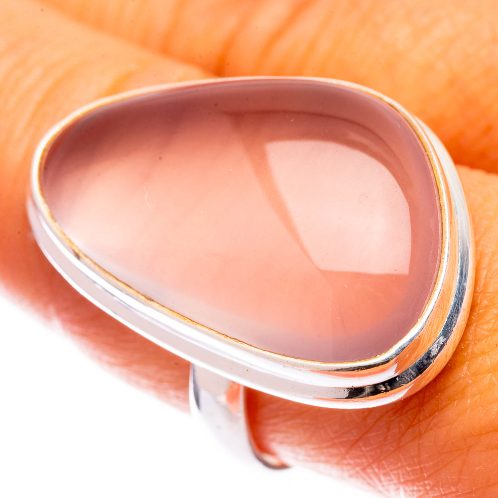 Large Rose Quartz Ring Size 9 (925 Sterling Silver) R141034