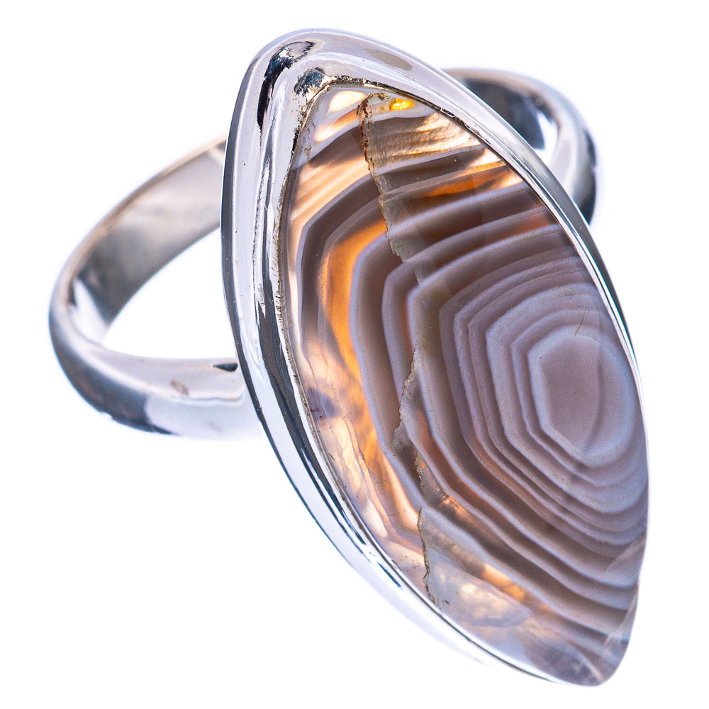 Botswana Agate Ring Size 8.25 (925 Sterling Silver) R2884