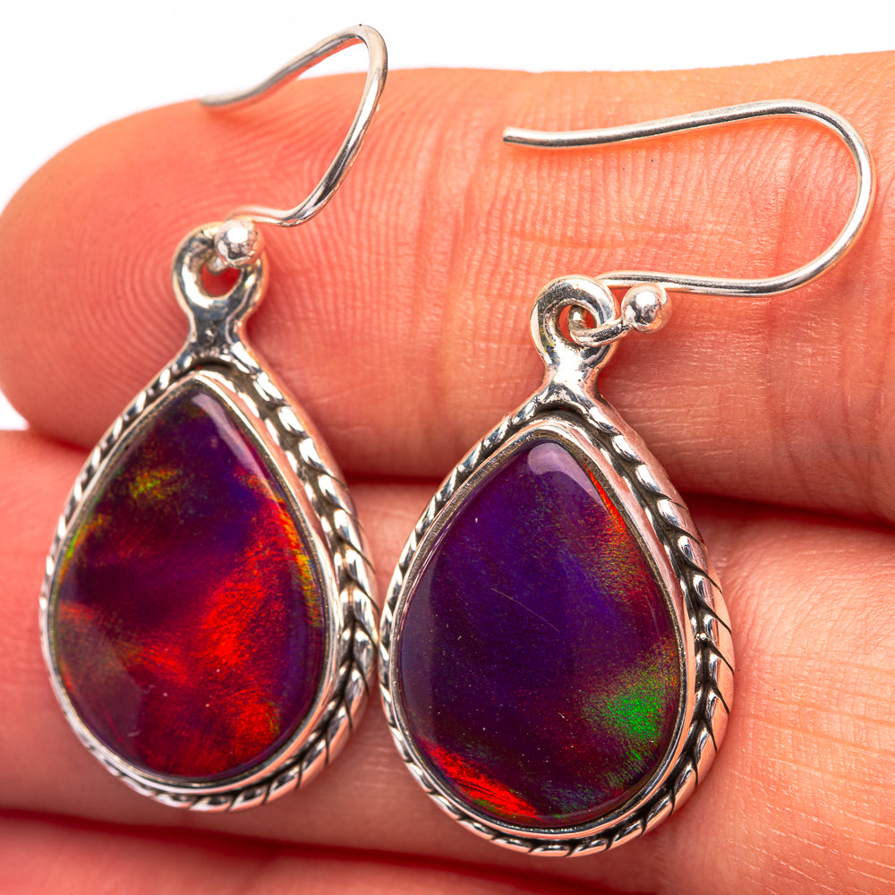 Aura Opal Earrings 1 3/8" (925 Sterling Silver) E432234