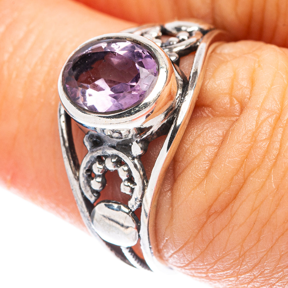 Faceted Amethyst Dainty Ring Size 6.5 (925 Sterling Silver) R5858