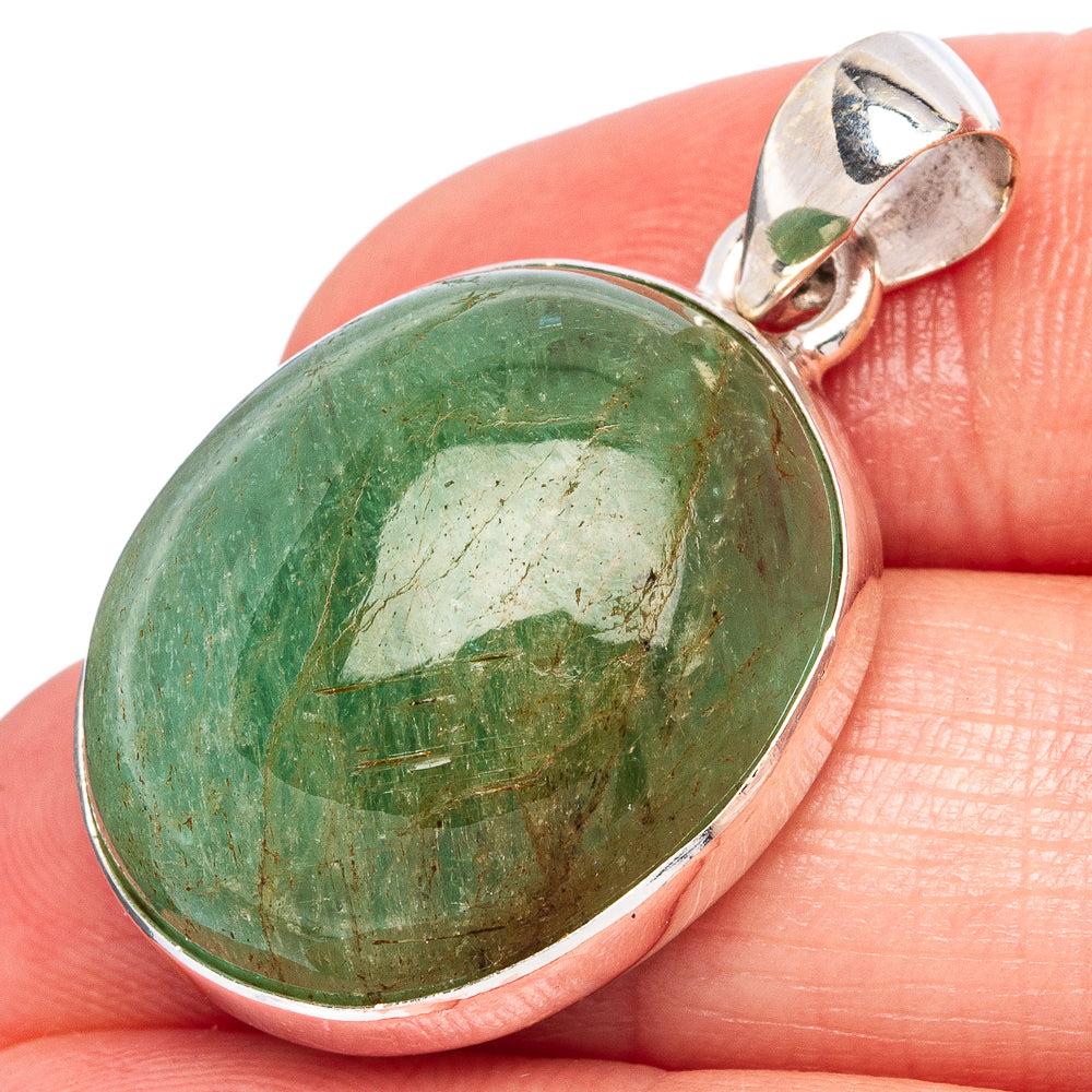 Natural Colombian Emerald Pendant 1 3/8" (925 Sterling Silver) P43365