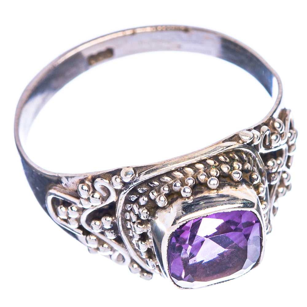 Faceted Amethyst Ring Size 7.75 (925 Sterling Silver) R1118