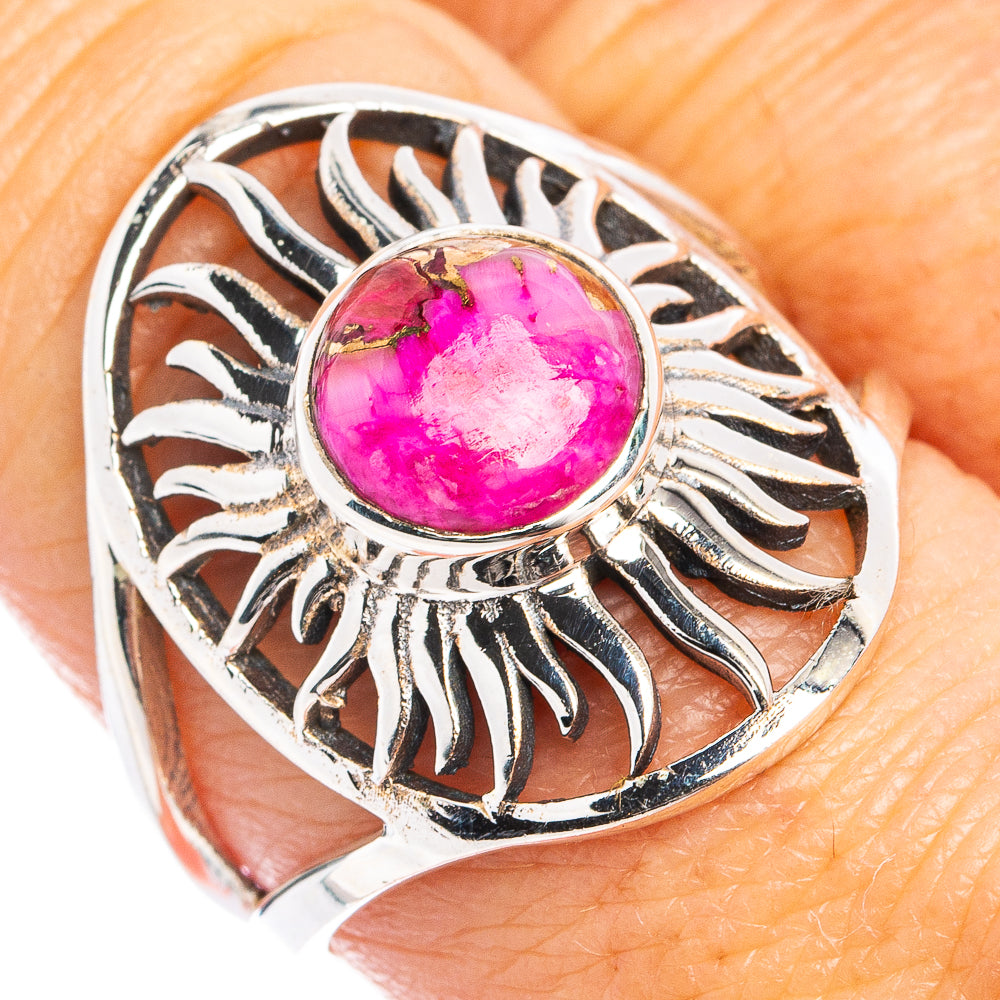 Pink Dahlia Mohave Turquoise Ring Size 8.5 (.925 Sterling Silver)