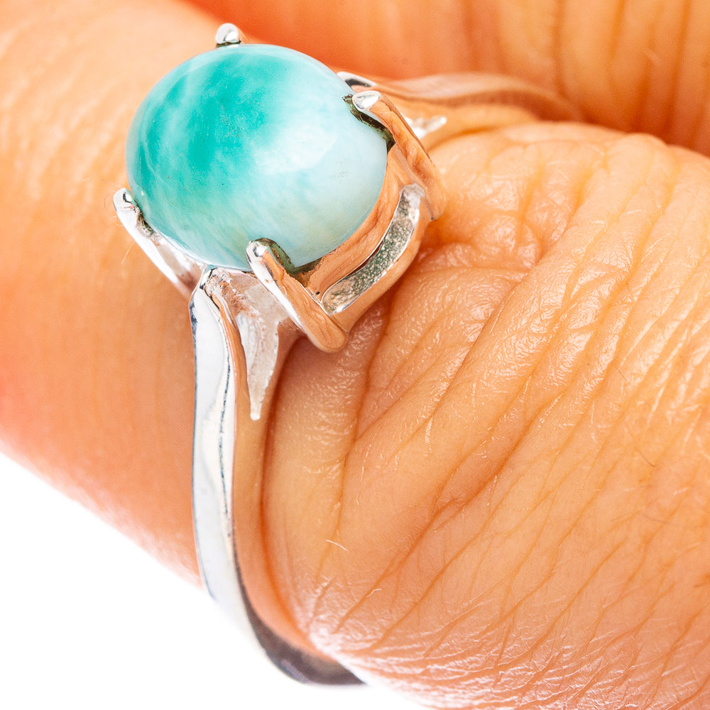 Larimar Dainty Ring Size 6.5 (925 Sterling Silver) R5894