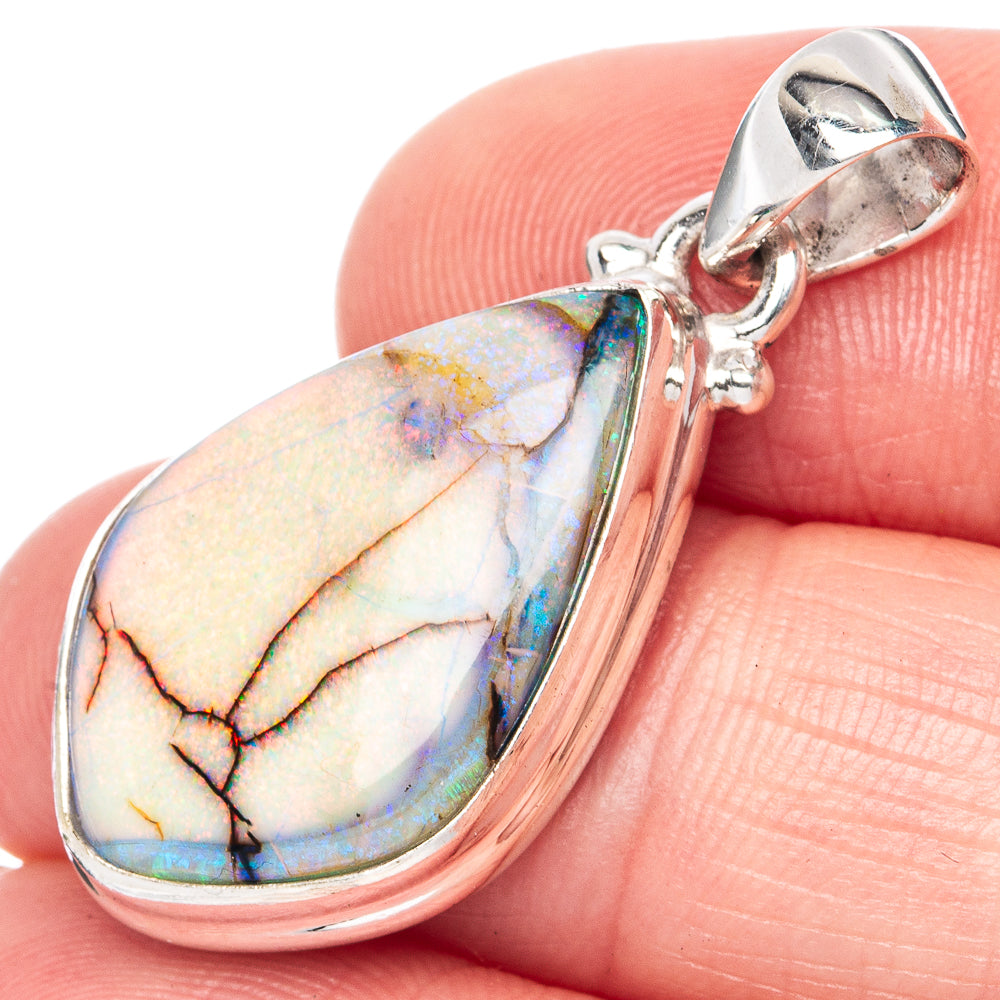 Rare Sterling Opal 925 Sterling Silver Pendant 1 3/8" (925 Sterling Silver) P41916