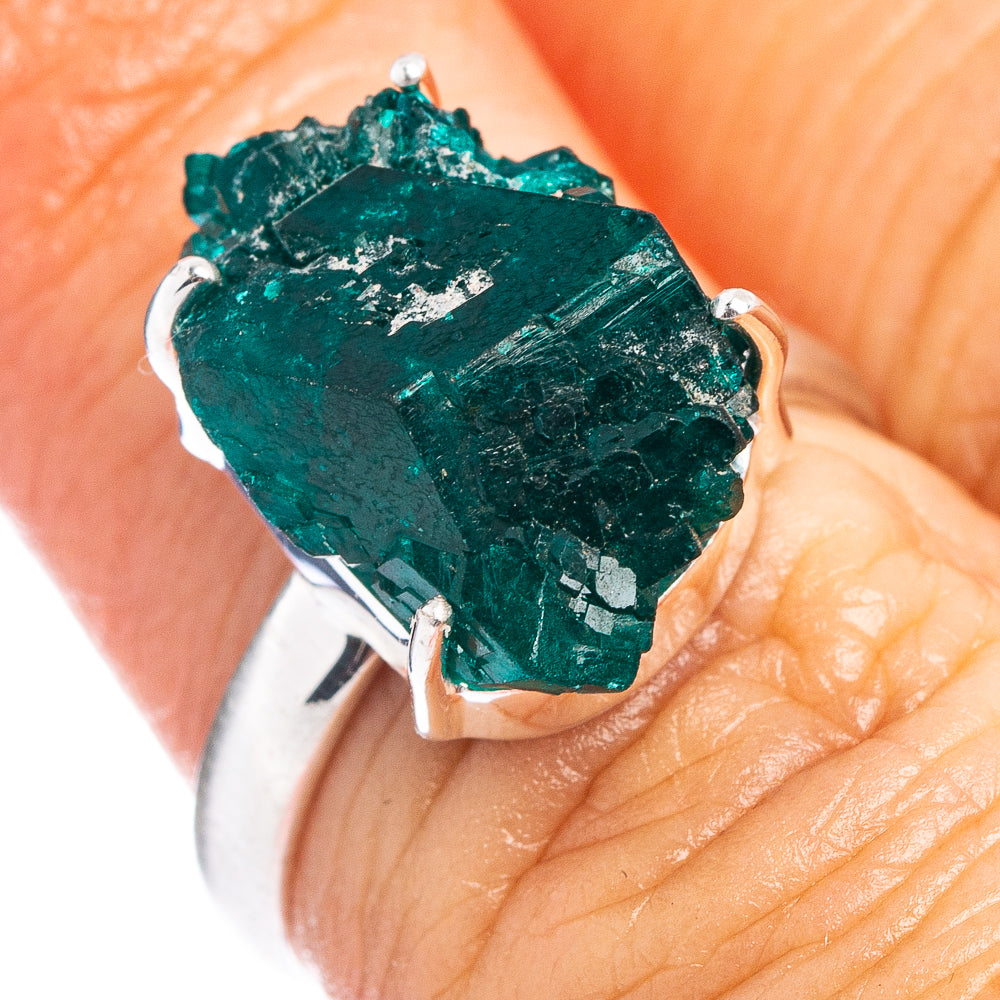 Rare Dioptase Ring Size 6 (.925 Sterling Silver)