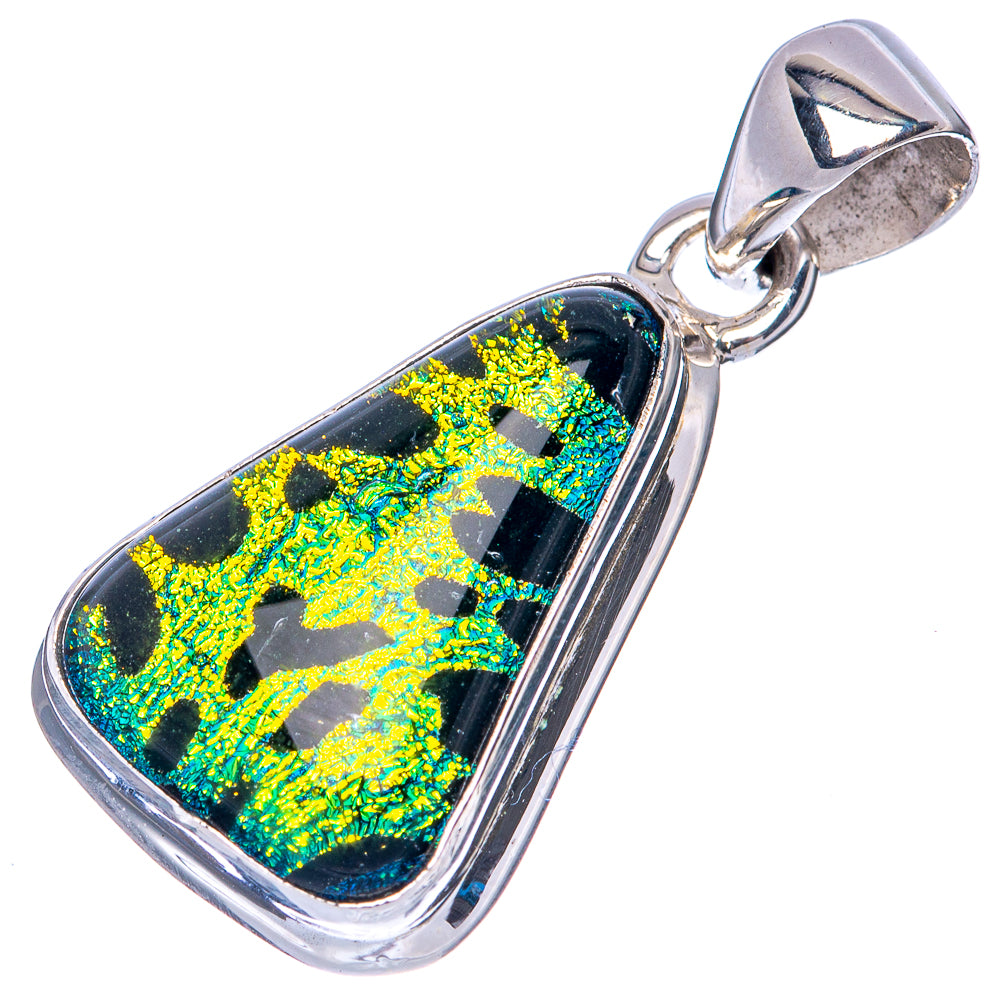 Dichroic Glass Pendant 1 1/4" (925 Sterling Silver) P41445