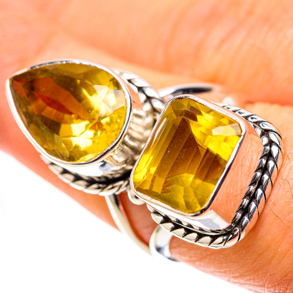 Large Faceted Citrine 925 Sterling Silver Ring Size 7.25 (925 Sterling Silver) RING139479