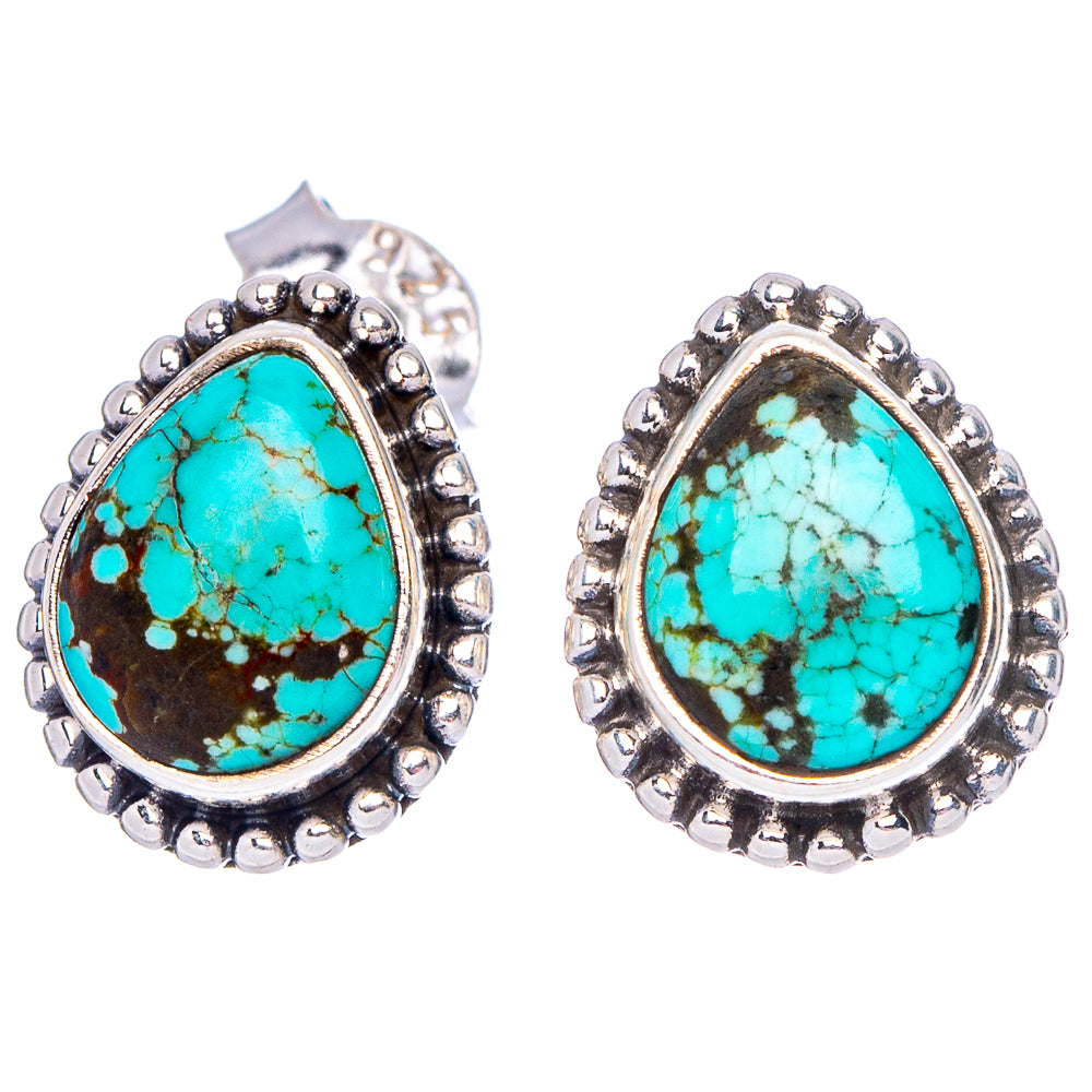 Rare Nevada Turquoise Earrings 1/2" (.925 Sterling Silver)