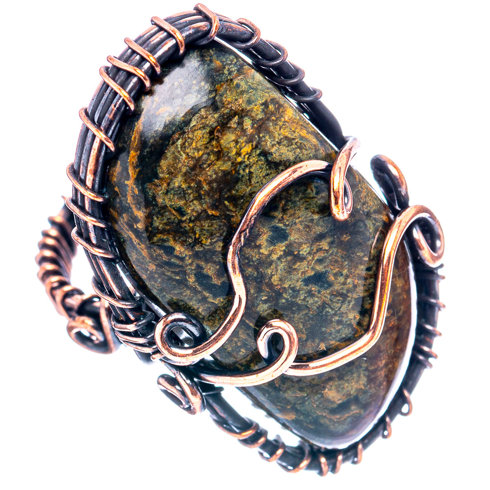 Hungarian Agate Wire Wrap Ring Size 5 (Oxidized Copper)