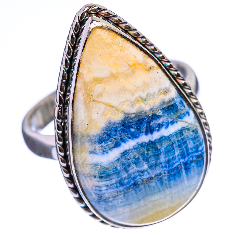Blue Scheelite Ring Size 9.5 (925 Sterling Silver) R142868