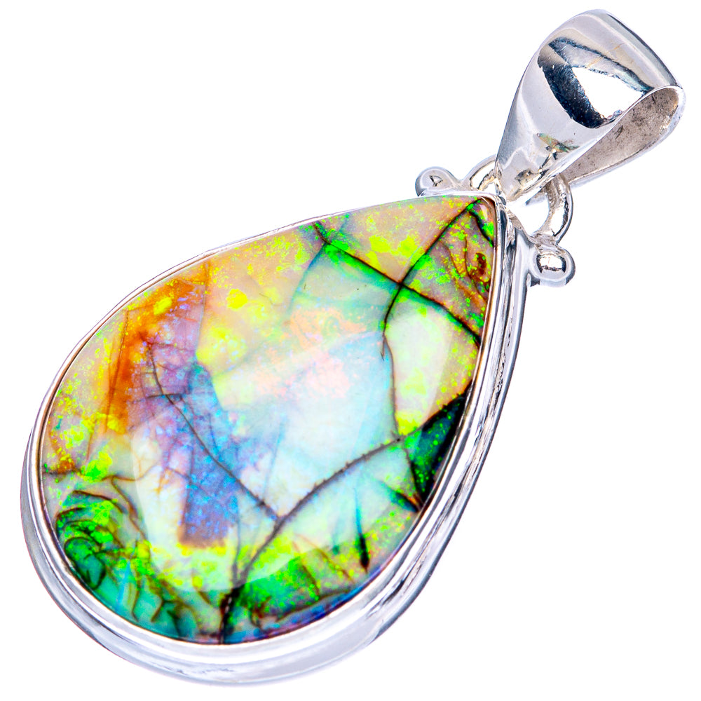 Rare Sterling Opal Pendant 1 3/8" (925 Sterling Silver) P41565