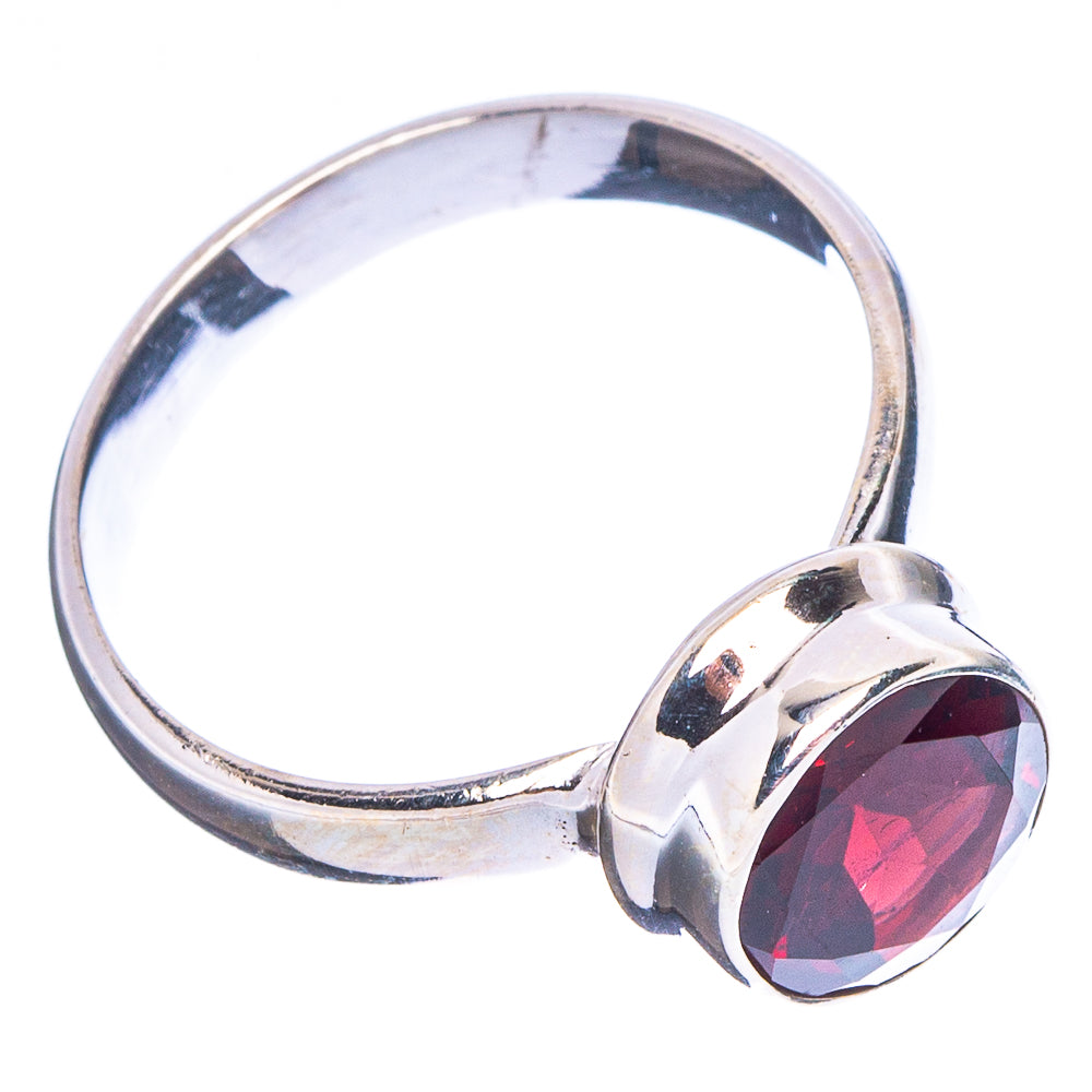 Faceted Garnet Ring Size 6.75 (.925 Sterling Silver)