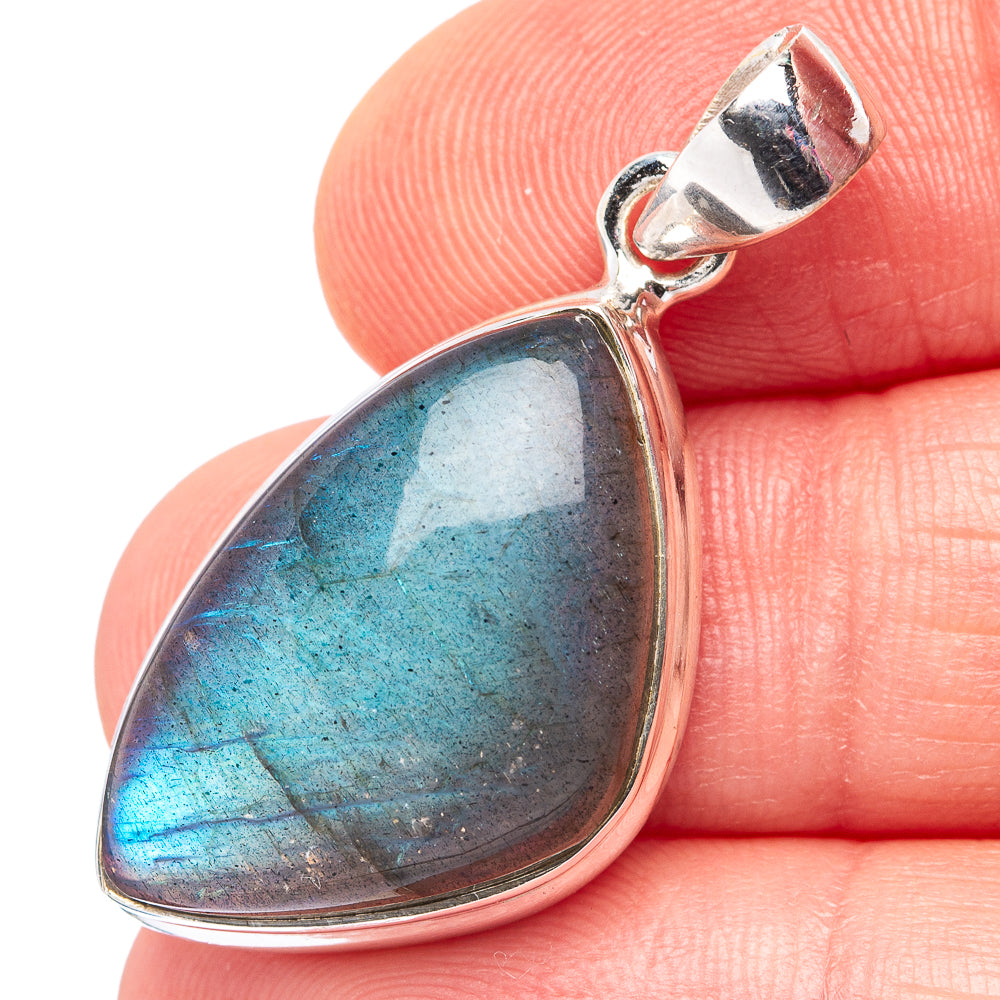 Labradorite Pendant 1 3/8" (.925 Sterling Silver)